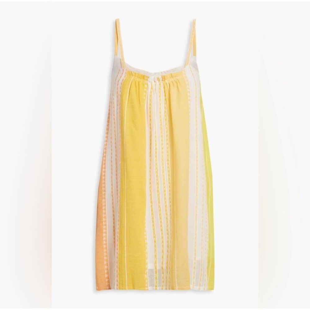 Lemlem Yellow and White Striped Mini Dress